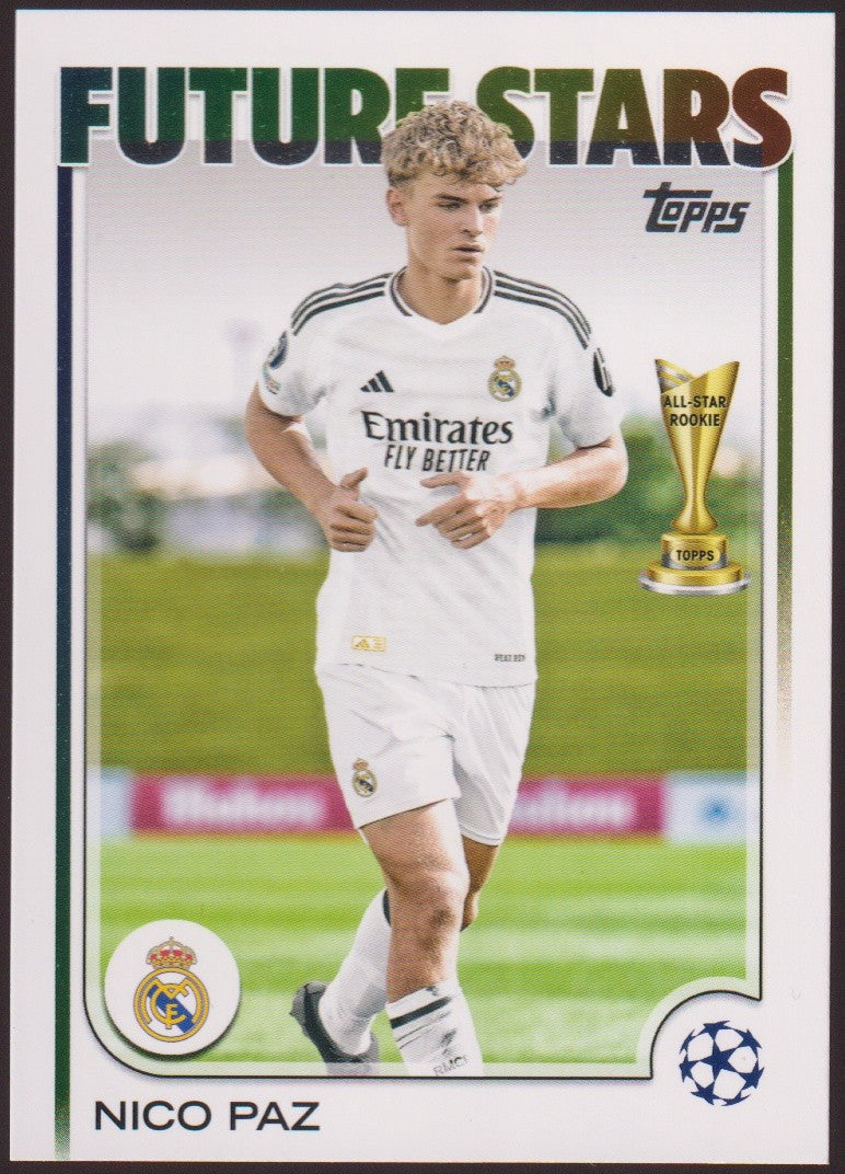 Topps 2024-25 Nico Paz Rookie Real Madrid C.F. UEFA Champions League Parallel – Bild 1