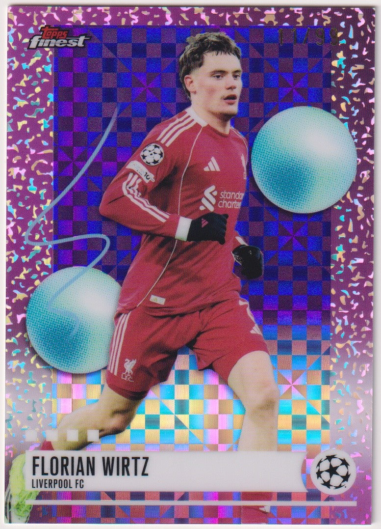 Topps finest 2025-26 Florian Wirtz Liverpool FC Parallel 11/99 Refractor – Bild 1