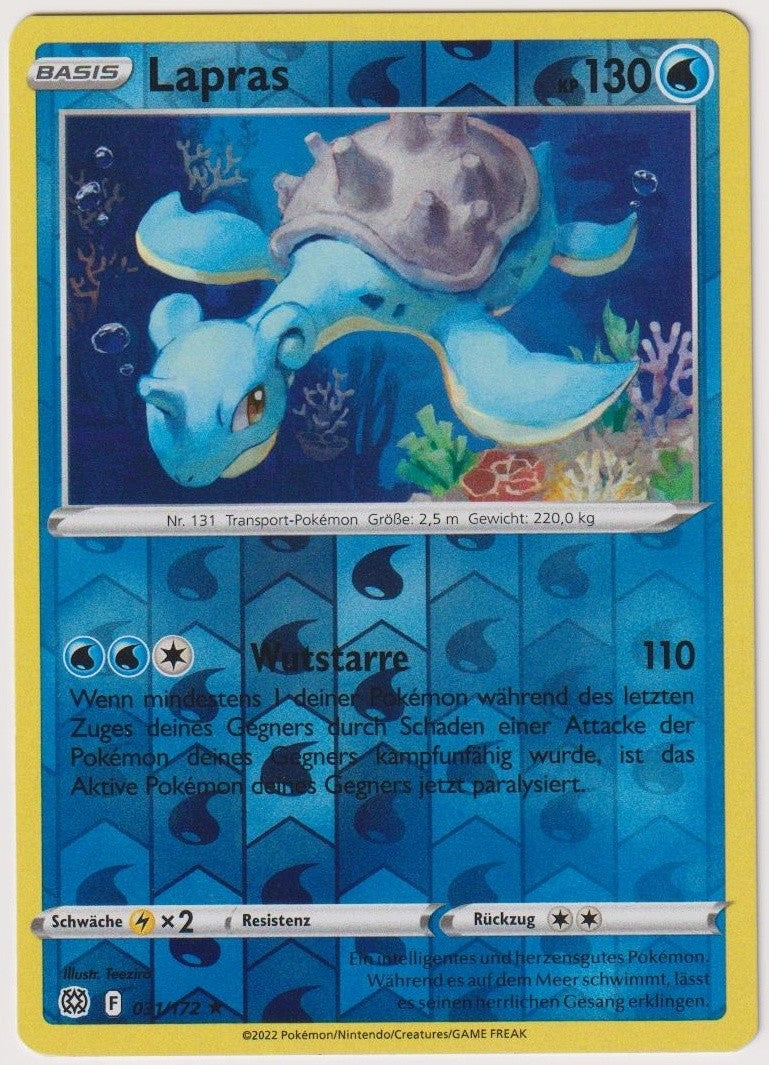 Pokemon TCG Lapras #31/172 Rare (R) Reverse Holo Deutsch 2022 – Bild 1