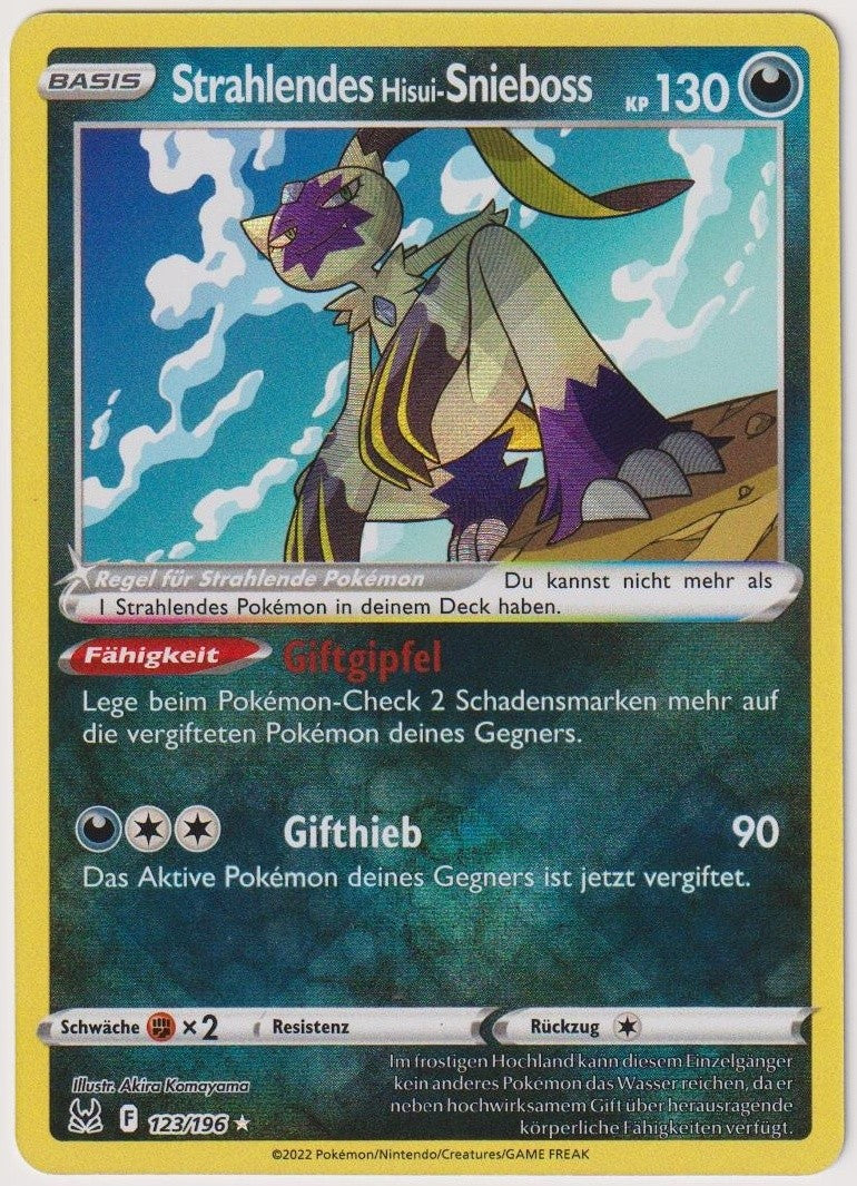 Pokemon TCG Hisuian Sneasler #123/196 Radiant Rare Holo Deutsch 2022 – Bild 1