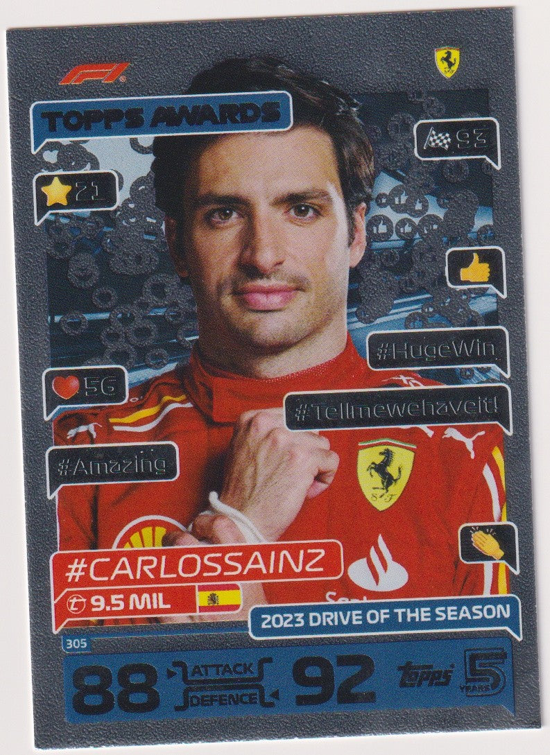 Topps Turbo Attax 2023 Carlos Sainz Ferrari Parallel Rare – Bild 1