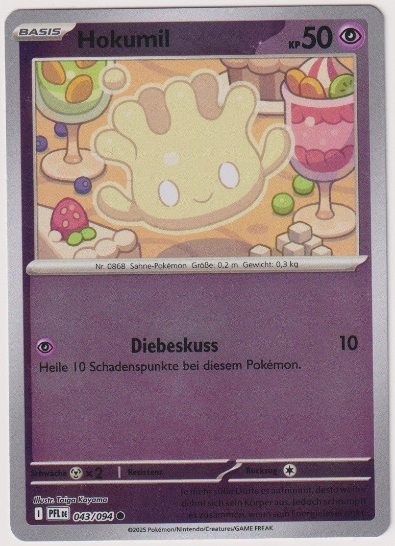 Pokemon TCG Hokumil #43/094 Common (C) Reverse Holo Deutsch 2025 – Bild 1
