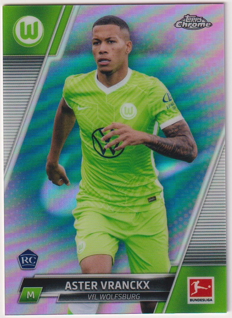 Topps Chrome 2021-22 Aster Vranckx Rookie VfL Wolfsburg Parallel 05/75 Rare – Bild 1