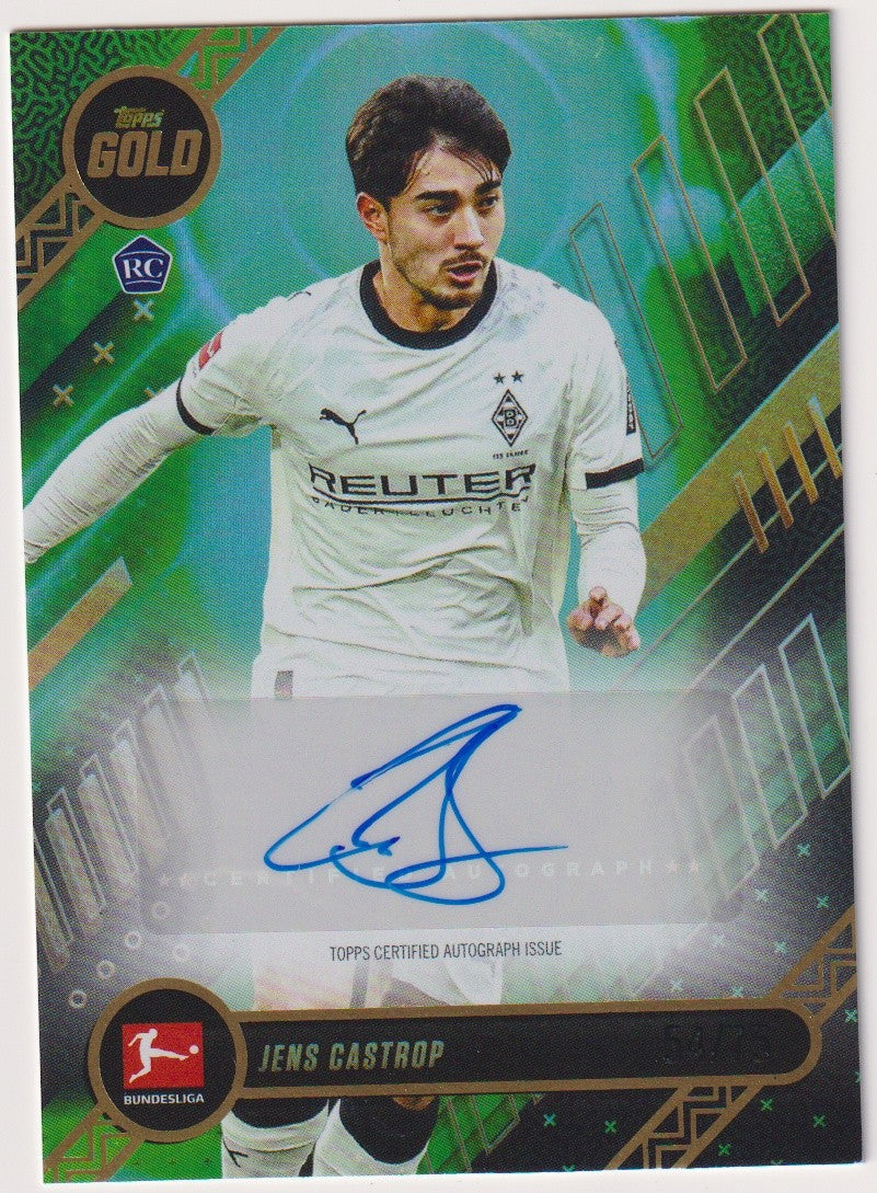 Topps Gold 2025-26 Jens Castrop Auto Mönchengladbach Parallel 54/75 Refractor RC – Bild 1