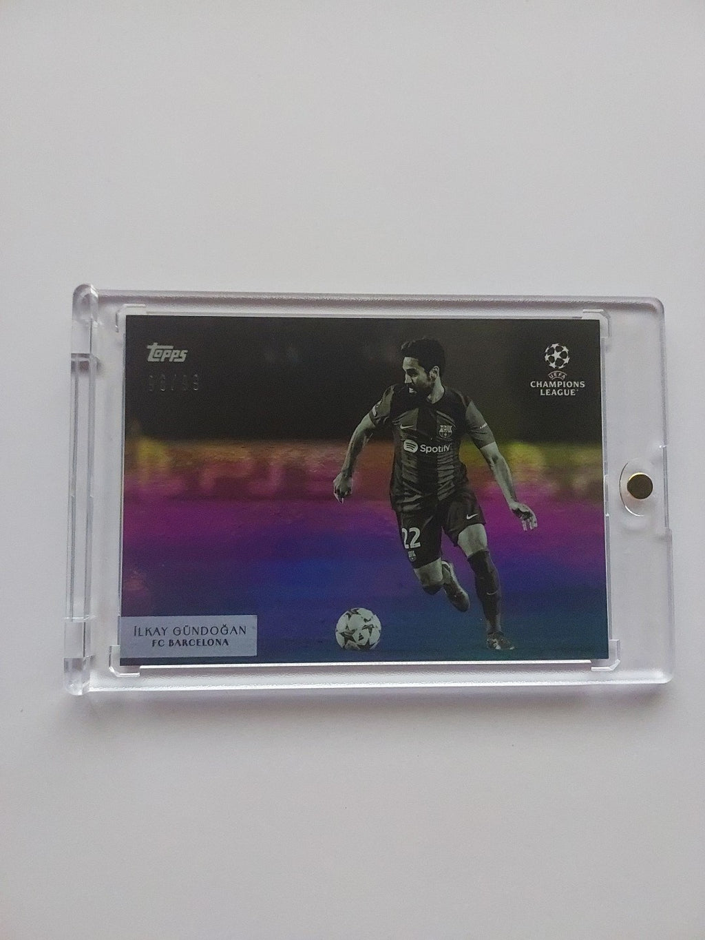 Topps UCC 2023-24 Ilkay Gündogan Barcelona Nummeriert 96/99 Parallel Refractor – Bild 1