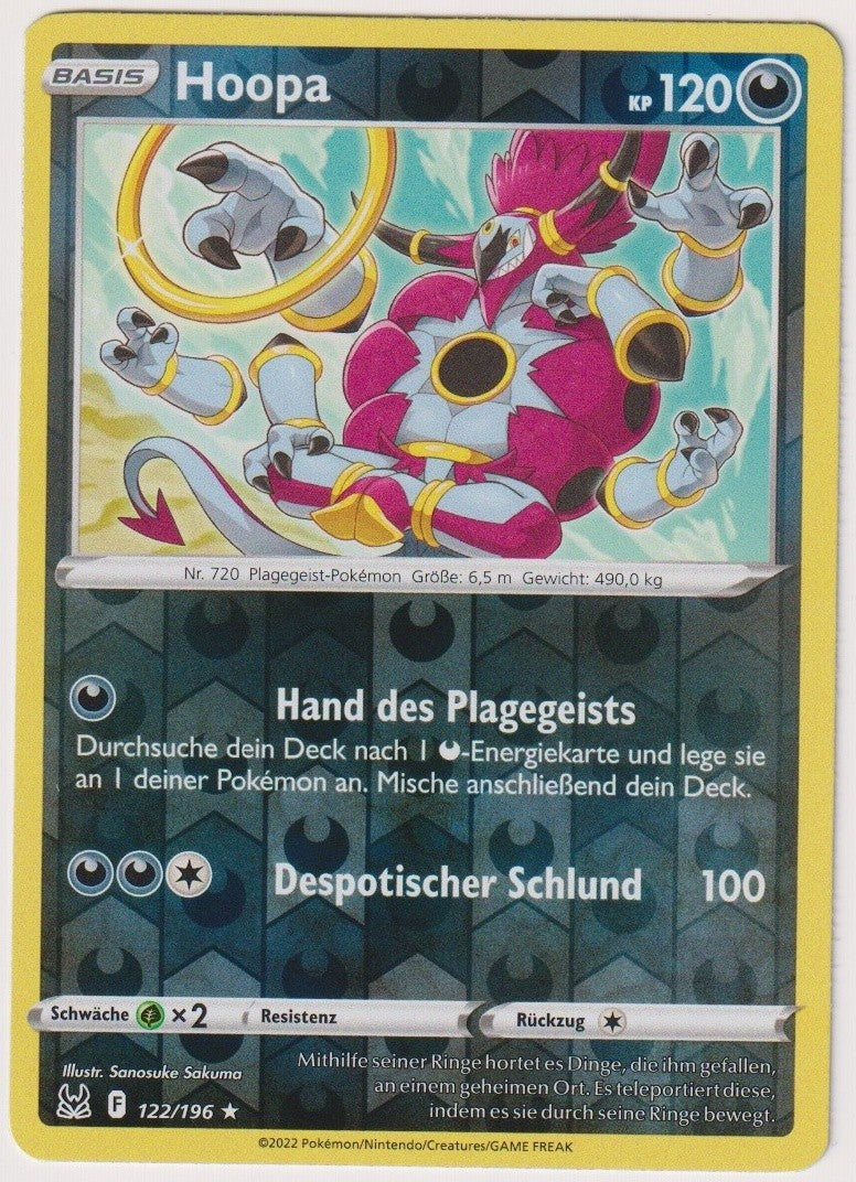Pokemon TCG Hoopa #122/196 Rare (R) Reverse Holo Deutsch 2022 – Bild 1