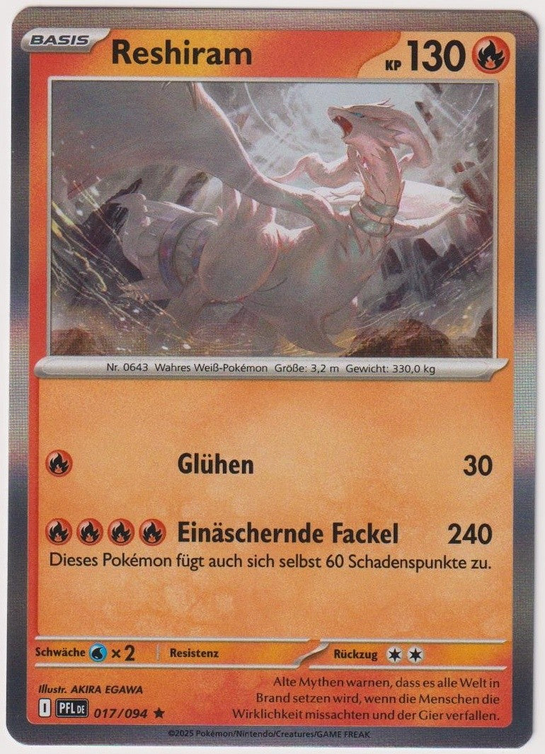 Pokemon TCG Reshiram #17/094 Rare (R) Holo Deutsch 2025 – Bild 1