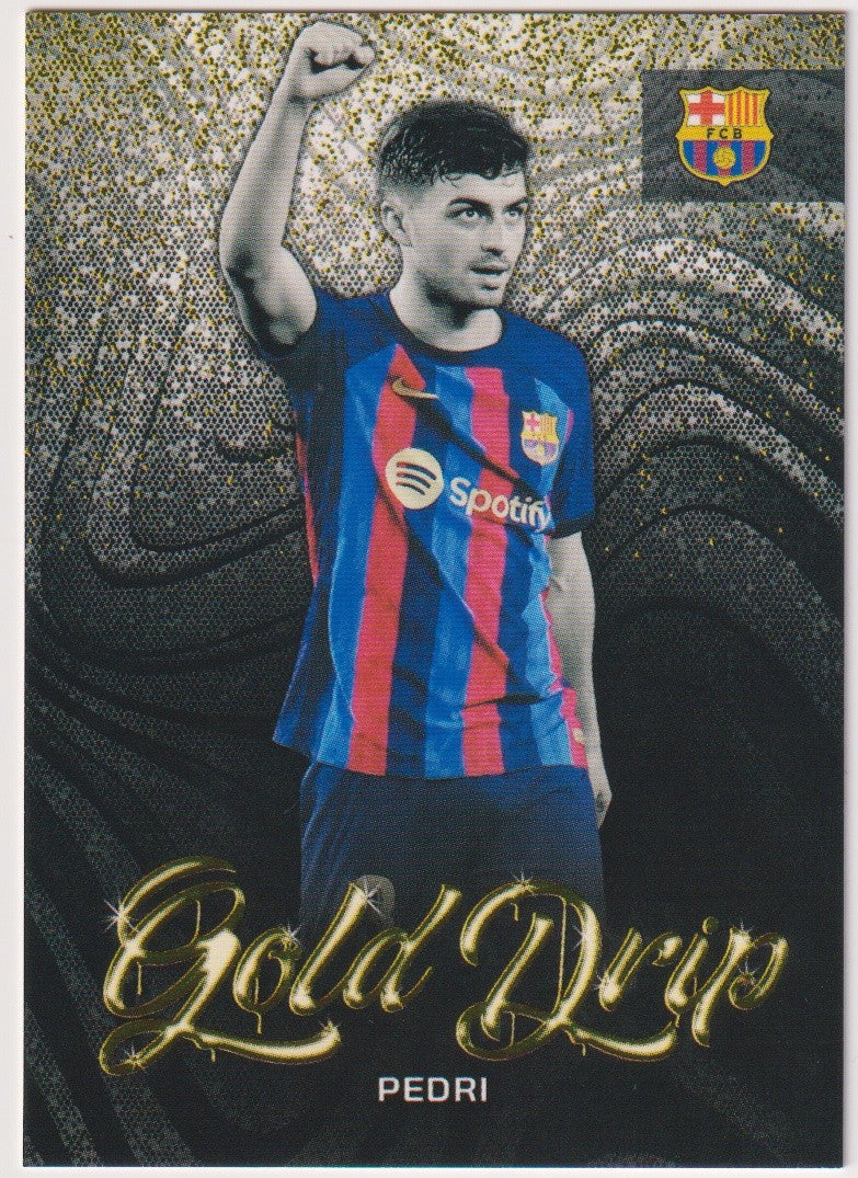 Topps 2022-23 Pedri Barcelona Parallel Gold Drip Rare Rare – Bild 1