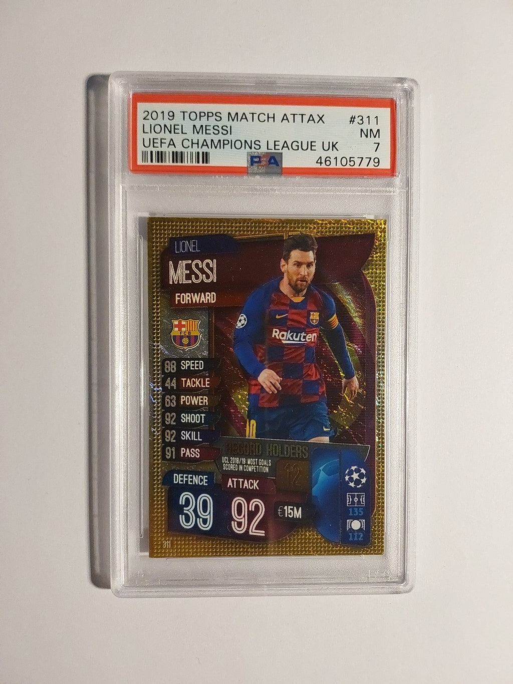 Topps UEFA Champions League 2018-19 Lionel Messi Barcelona Record Holder PSA 7 – Bild 1