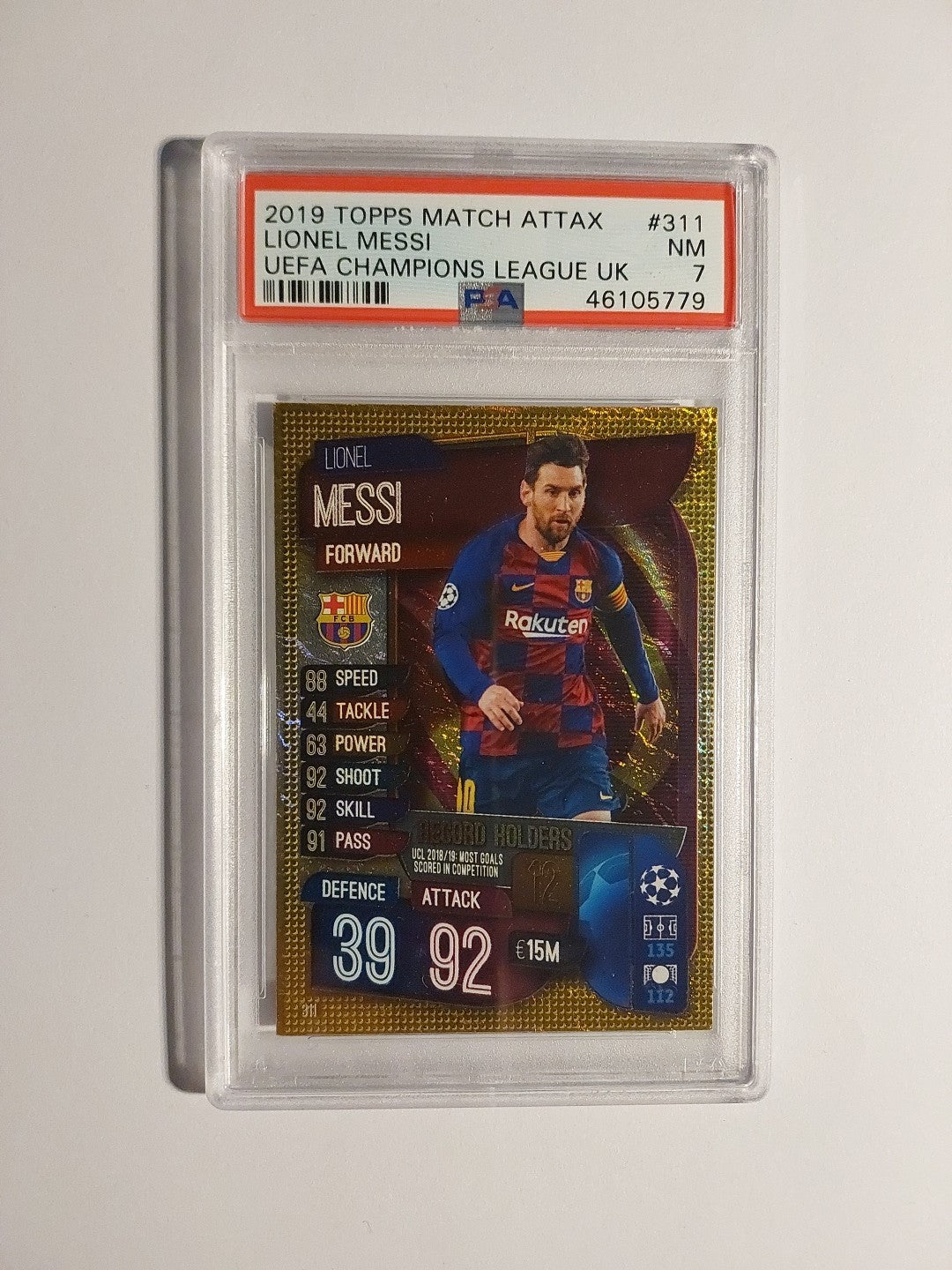 Topps UEFA Champions League 2018-19 Lionel Messi Barcelona Record Holder PSA 7 – Bild 1