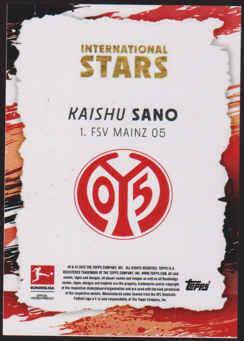 Topps International 2024-25 Kaishu Sano 1. FSV Mainz 05 BUNDESLIGA Parallel – Bild 2