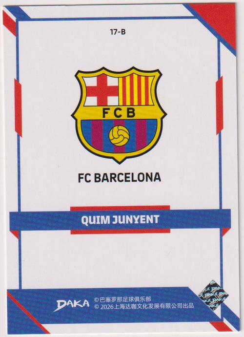 Daka 17-B 2025-26 Quim Junyent FC Barcelona Parallel Rookie Rare Refractor – Bild 2
