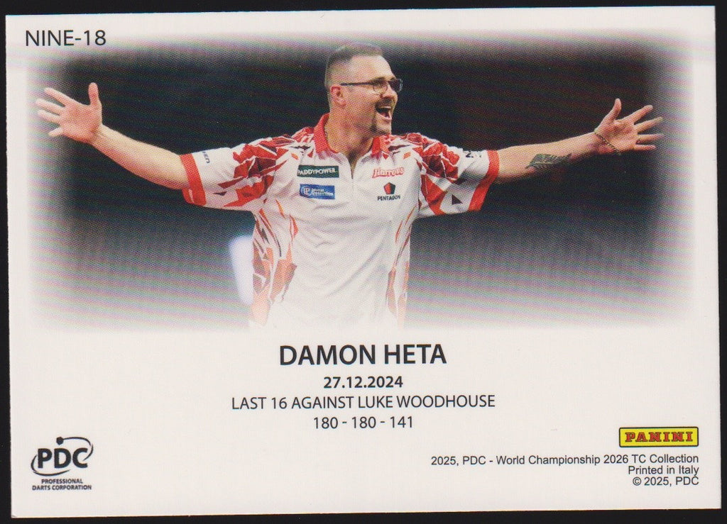Panini PDC World Championship 2026 Damon Heta Refractor Parallel 1st Edition – Bild 2