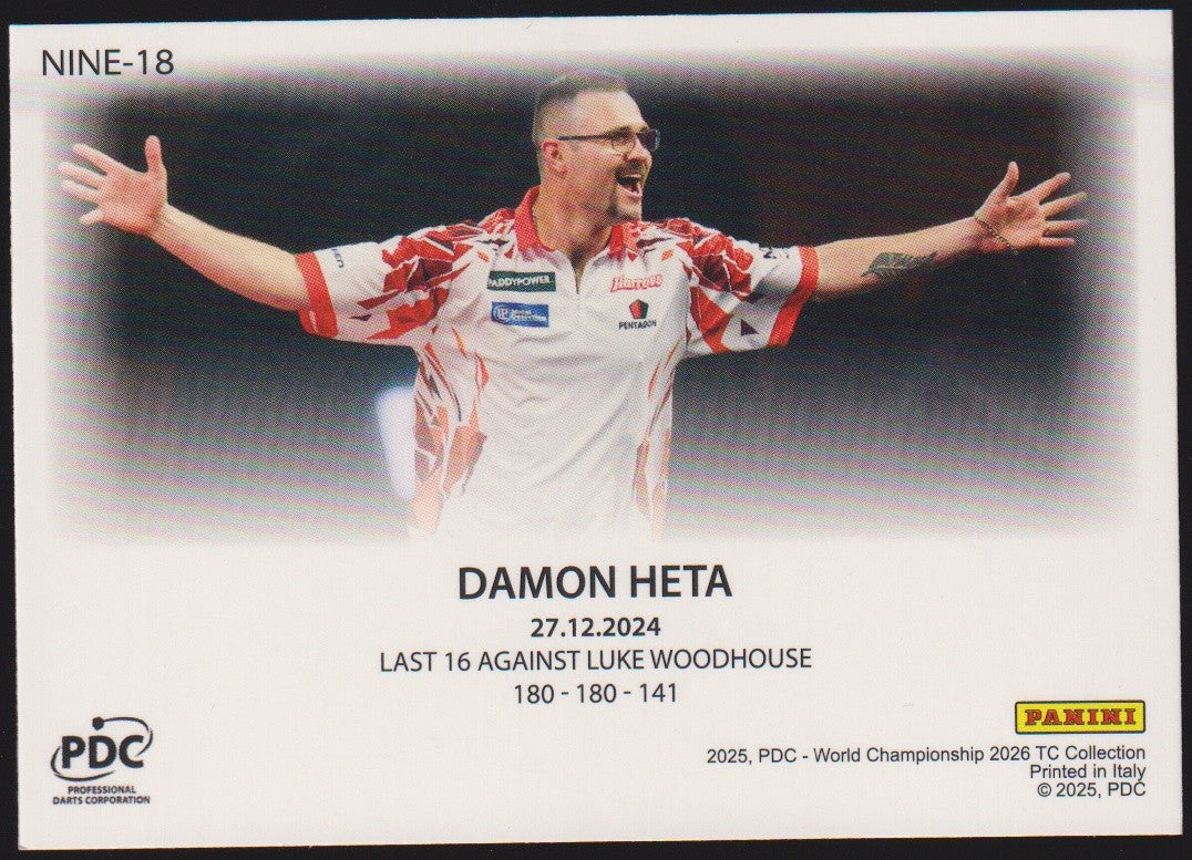 Panini PDC World Championship 2026 Damon Heta Refractor Parallel 1st Edition – Bild 2