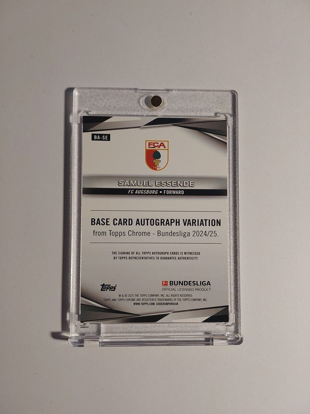 Topps Chrome Bundesliga 2024-25 Samuel Essende Auto Augsburg Parallel 7/25 Rare – Bild 2