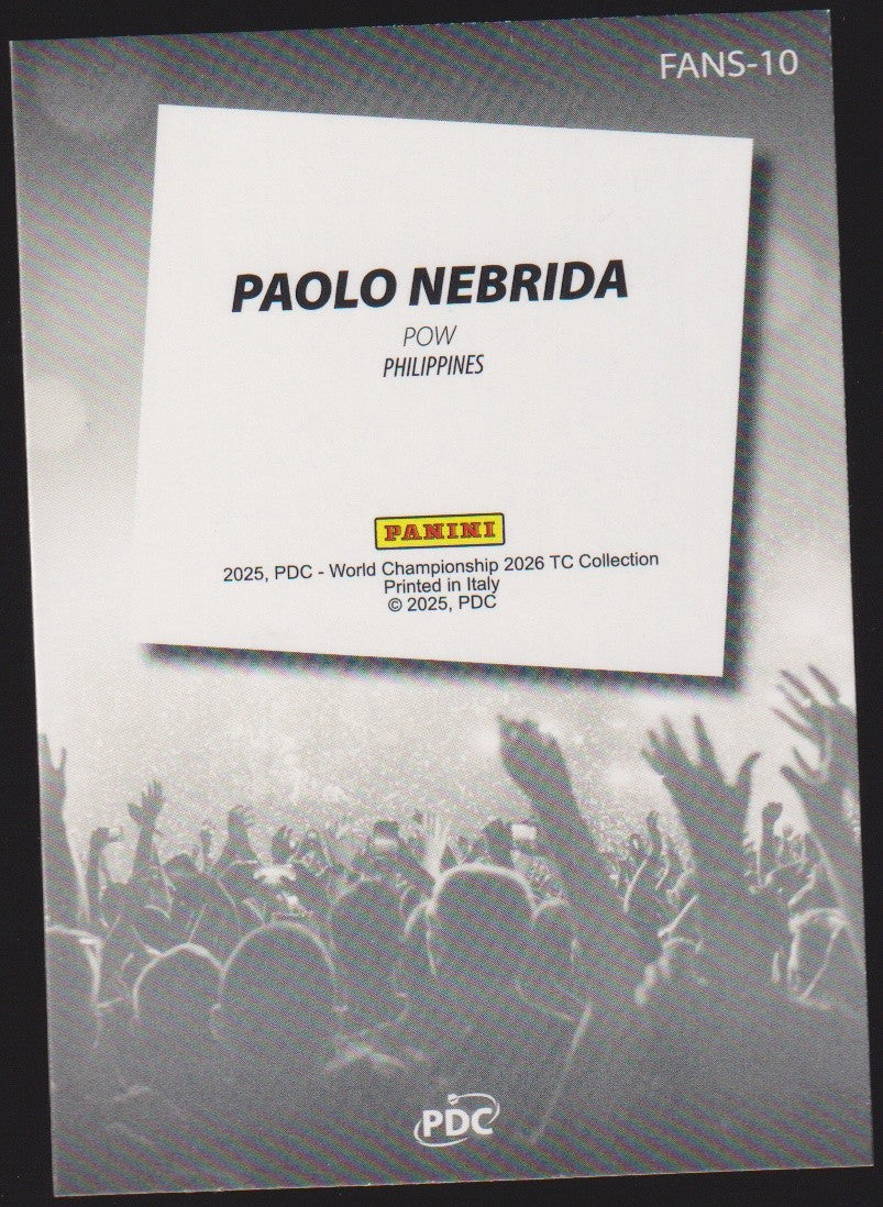 Panini PDC World Championship 2026 Paolo Nebrida Refractor Parallel – Bild 2