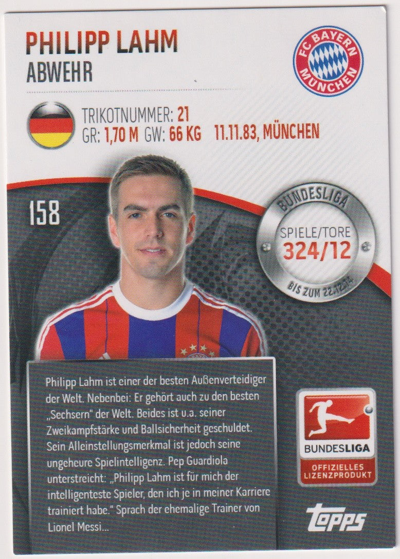 Topps Bundesliga 2013-14 Philipp Lahm FC Bayern München Parallel Refractor – Bild 2