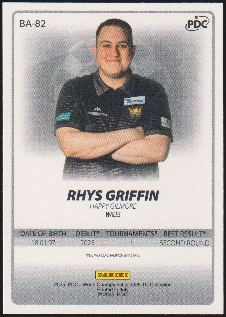 Panini 2025, PDC - World Championship 2026 Rhys Griffin Refractor Parallel – Bild 2
