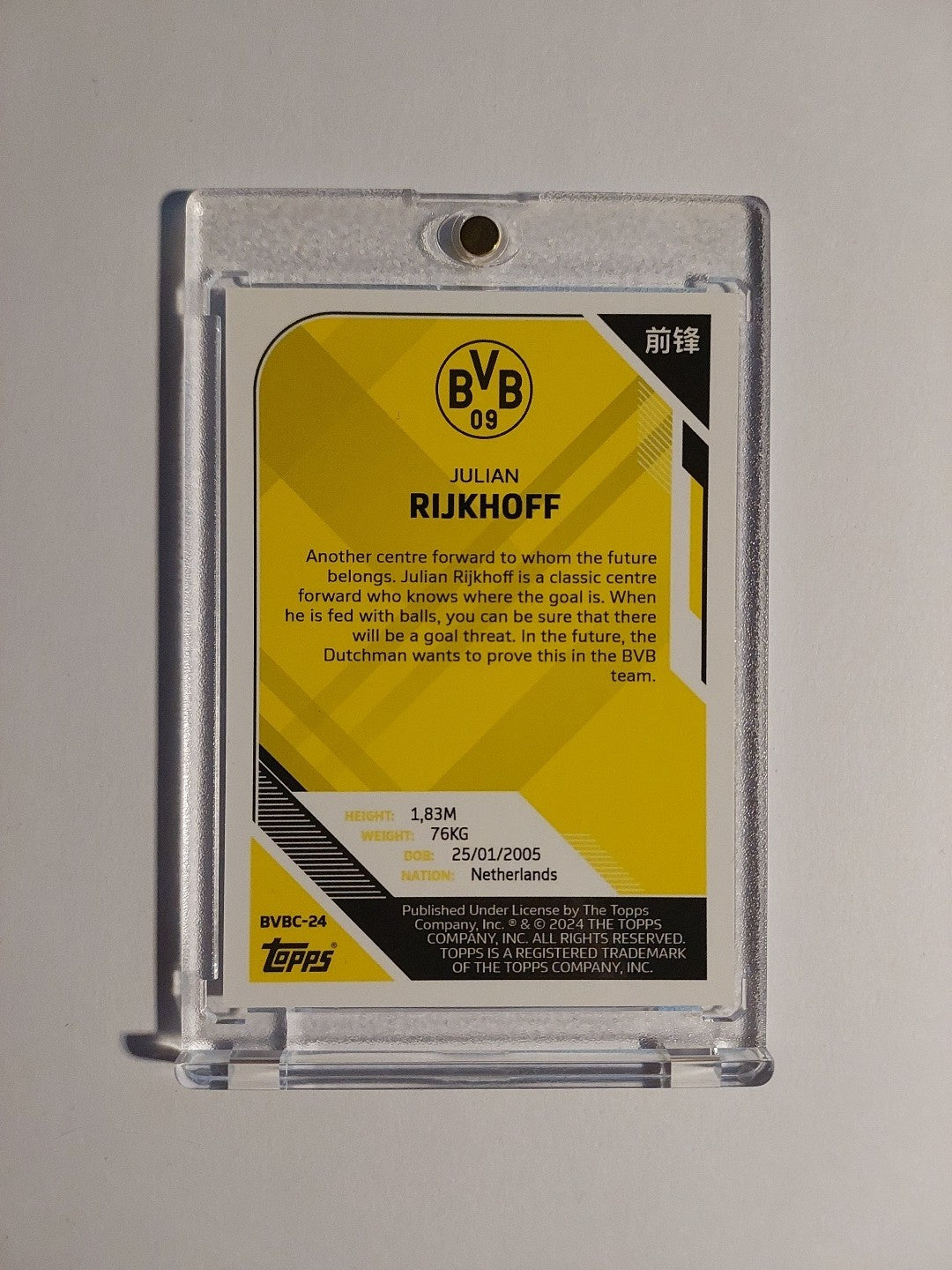 Topps Dortmund 2023-24 Julian Rijkhoff Parallel Refractor Insert Rare Rookie Hit – Bild 2