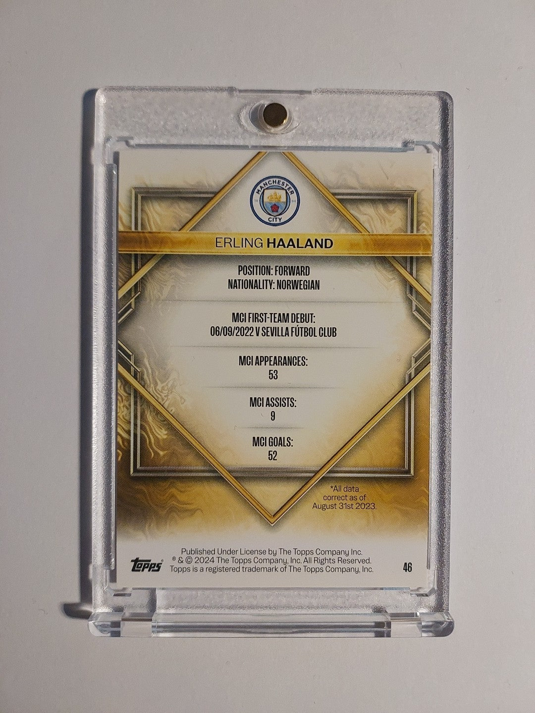Topps Manchester City 2023-24 Erling Haaland Gold Drip Parallel Insert Rare Hit – Bild 2