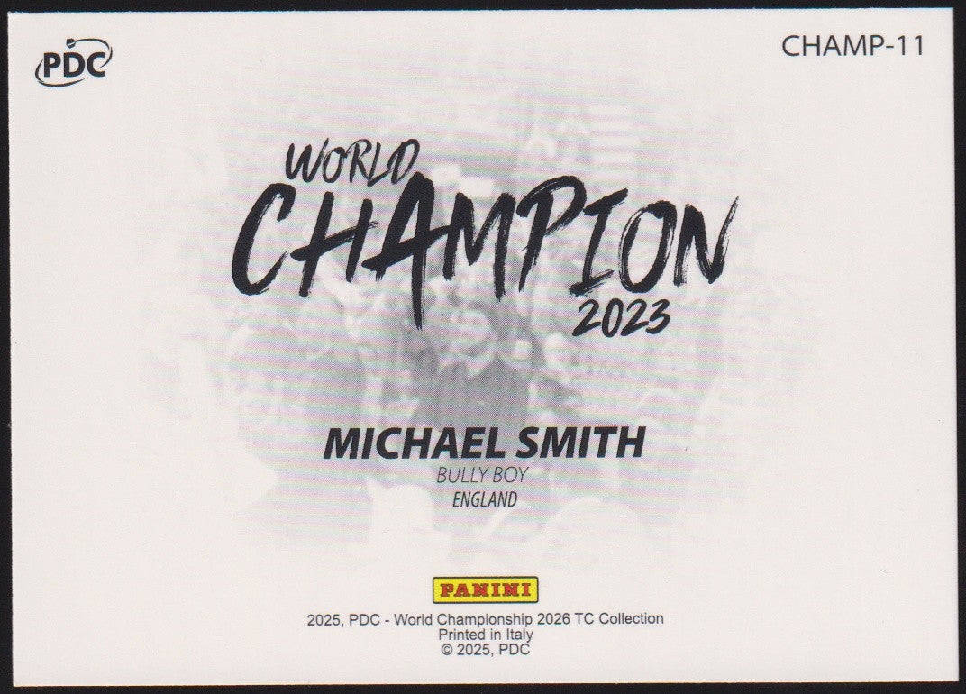 Panini PDC World Championship 2026 Michael Smith "Bully Boy" Refractor Parallel – Bild 2