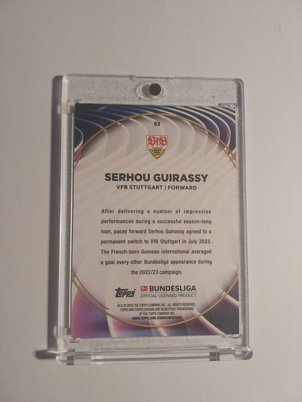 Topps 60 Jahre Bundesliga 2023-24 Serhou Guirassy Stuttgart Parallel Rare Hit – Bild 2