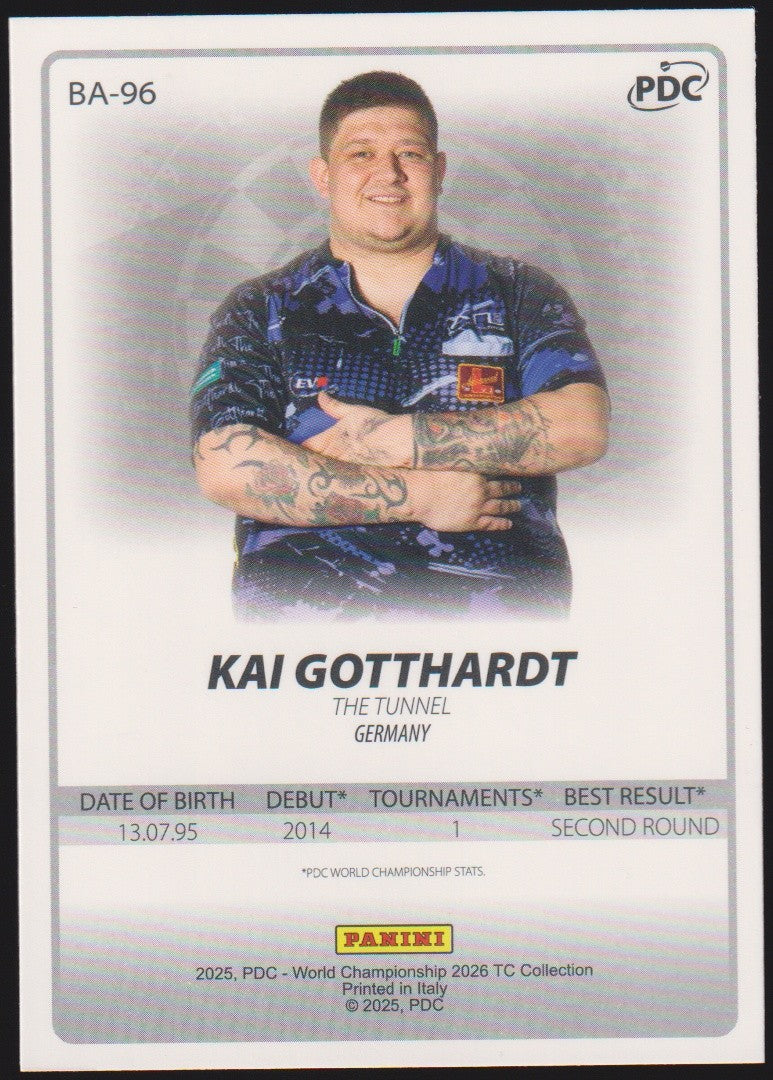Panini PDC World Championship 2026 Kai Gotthardt Refractor Parallel – Bild 2