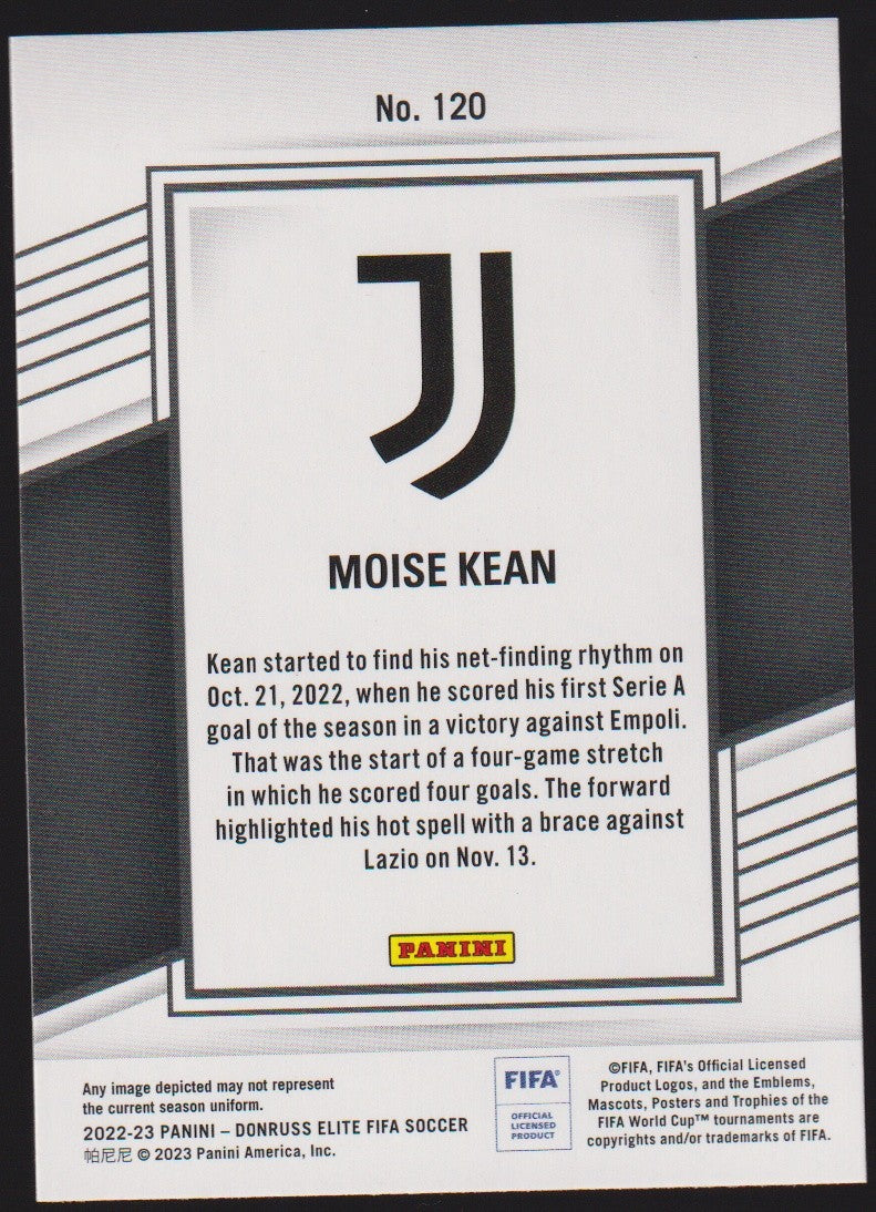 Panini Donruss Elite FIFA Soccer 2022-23 Moise Kean Juventus Parallel Rare – Bild 2