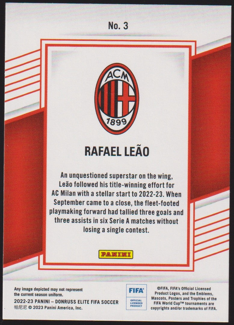 Panini Donruss Elite FIFA Soccer 2022-23 Rafael Leão AC Milan Parallel Rare – Bild 2
