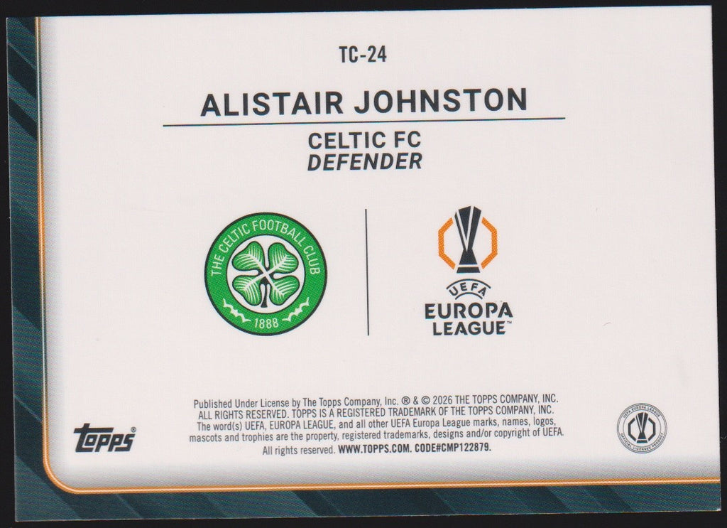 Topps Trophy 2025-26 Alistair Johnston Celtic FC UEFA Europa League Parallel – Bild 2