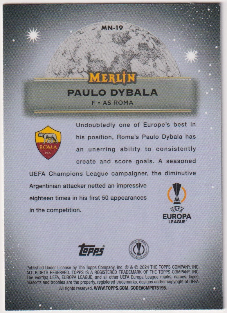 Topps Mystic Knights 2023-24 Paulo Dybala AS Roma Parallel Rare Refractor – Bild 2