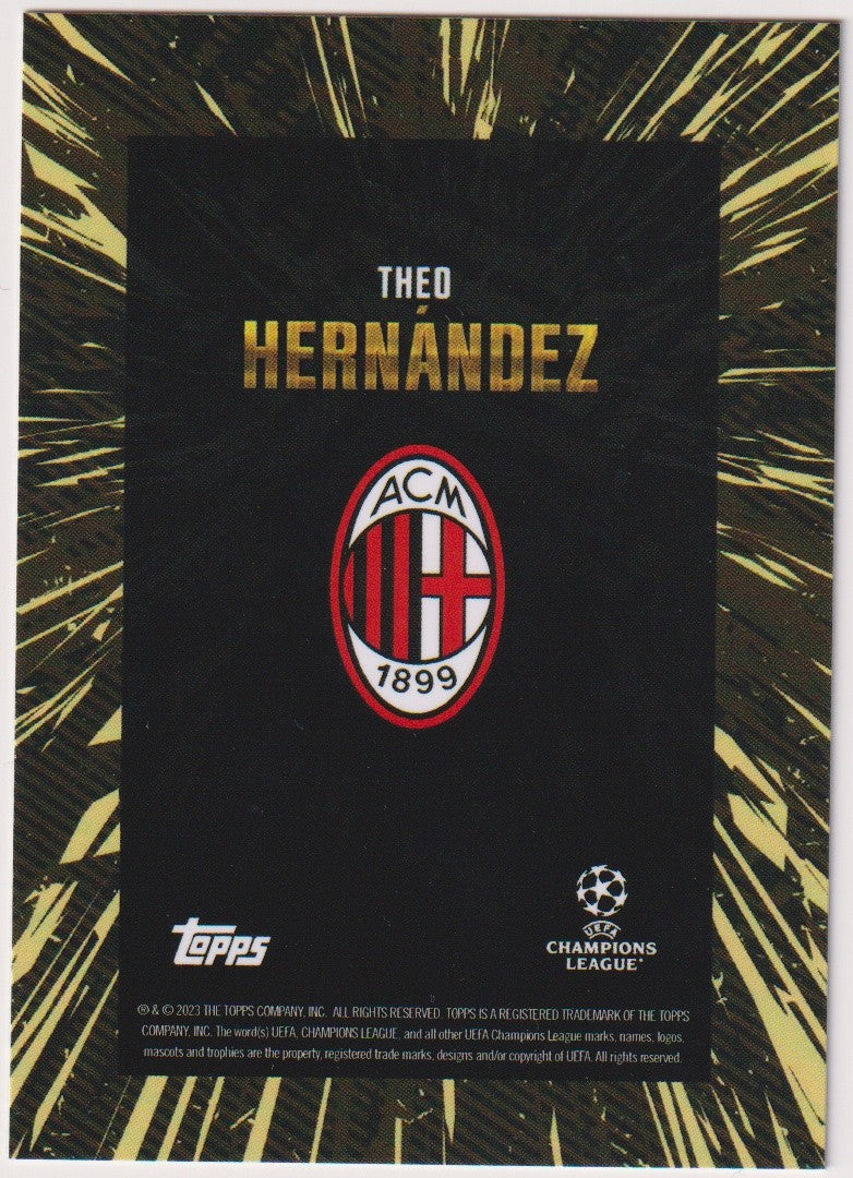 Topps UEFA Champions League 2022-23 Theo Hernández AC Milan x Whip Parallel – Bild 2