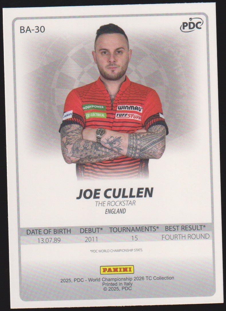 Panini PDC World Championship 2026 Joe Cullen "The Rockstar" Refractor Parallel – Bild 2