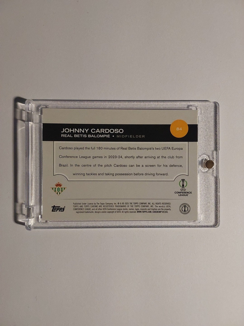 Topps UCC Flagship 2024-25 Johnny Cardoso Real Betis Parallel 5/175 Refractor – Bild 2