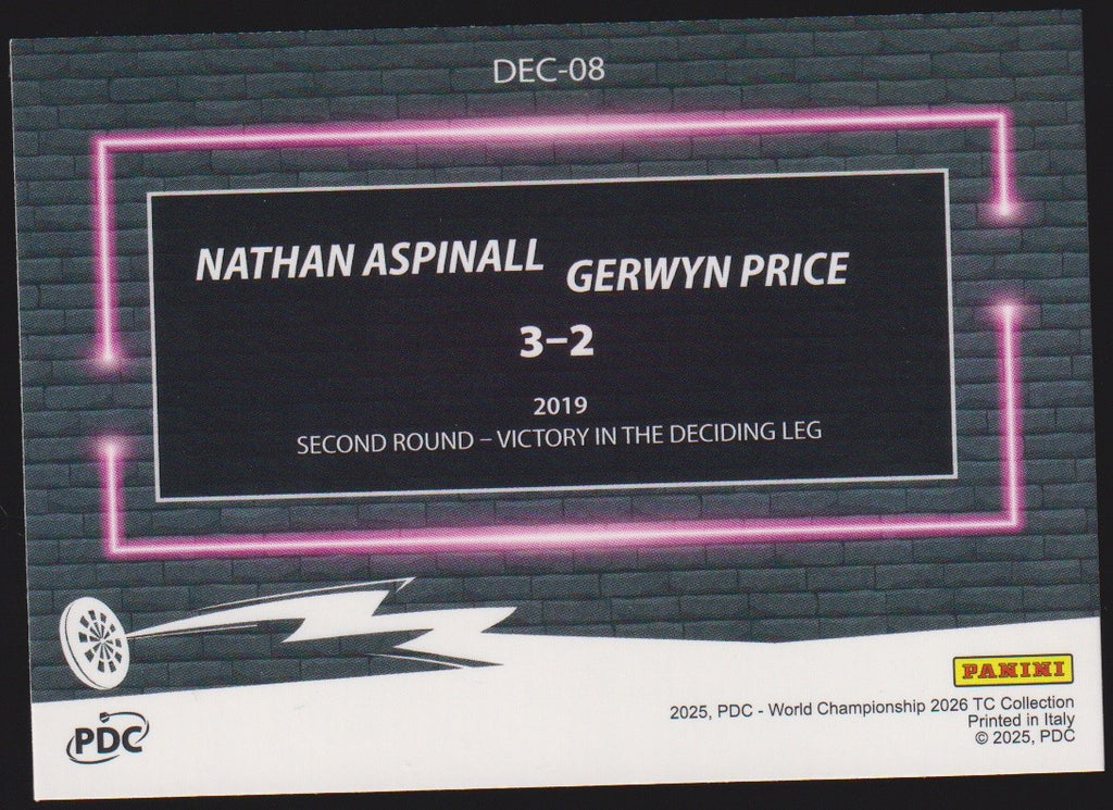 Panini PDC World Championship 2026 Nathan Aspinall Refractor Parallel – Bild 2