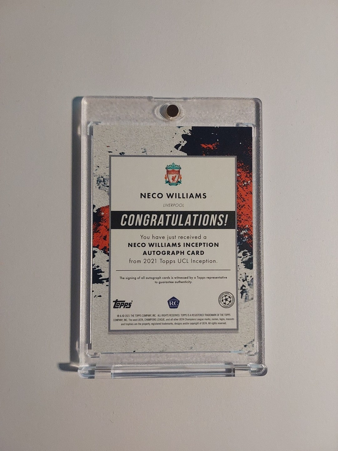 Topps Inception 2020-21 Neco Williams Auto Liverpool Parallel Rookie Ultra Rare – Bild 2