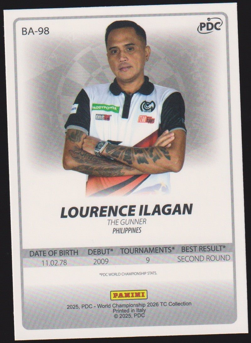 Panini PDC World Championship 2026 Lourence Ilagan Refractor Parallel – Bild 2