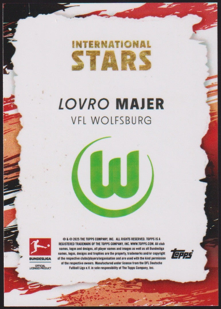 Topps International 2024-25 Lovro Majer VFL Wolfsburg BUNDESLIGA Parallel – Bild 2