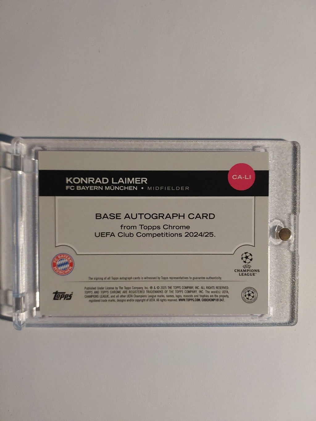 Topps Chrome Flagship 2024-25 Konrad Laimer Auto Bayern München Parallel 114/250 – Bild 2