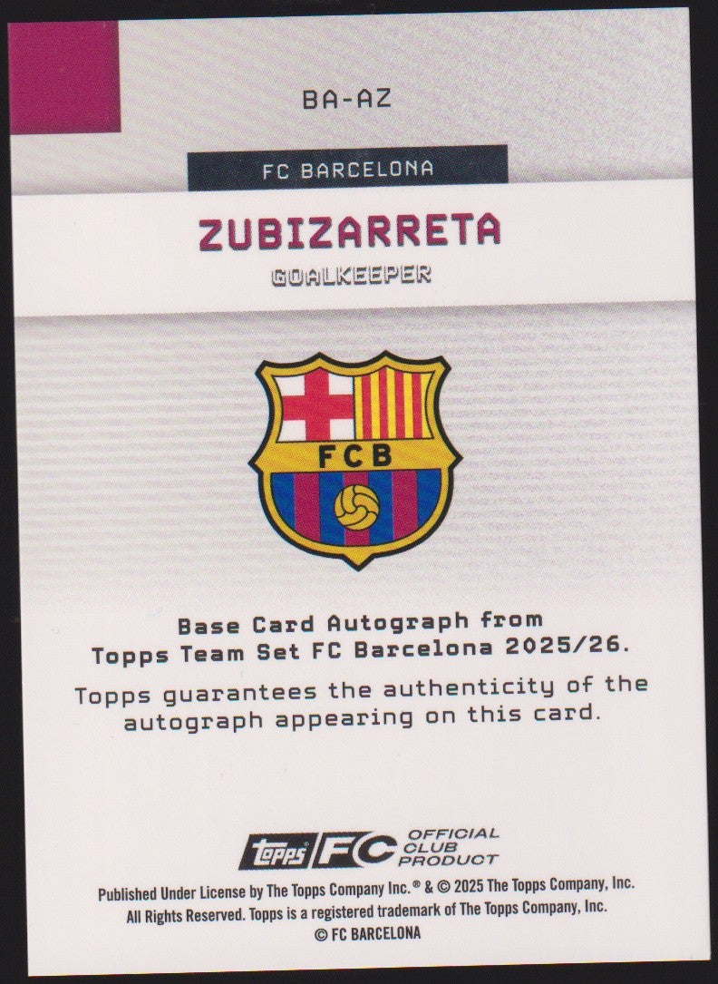 Topps 2024-25 Zubizarreta Auto FC Barcelona Parallel 119/150 Refractor – Bild 2