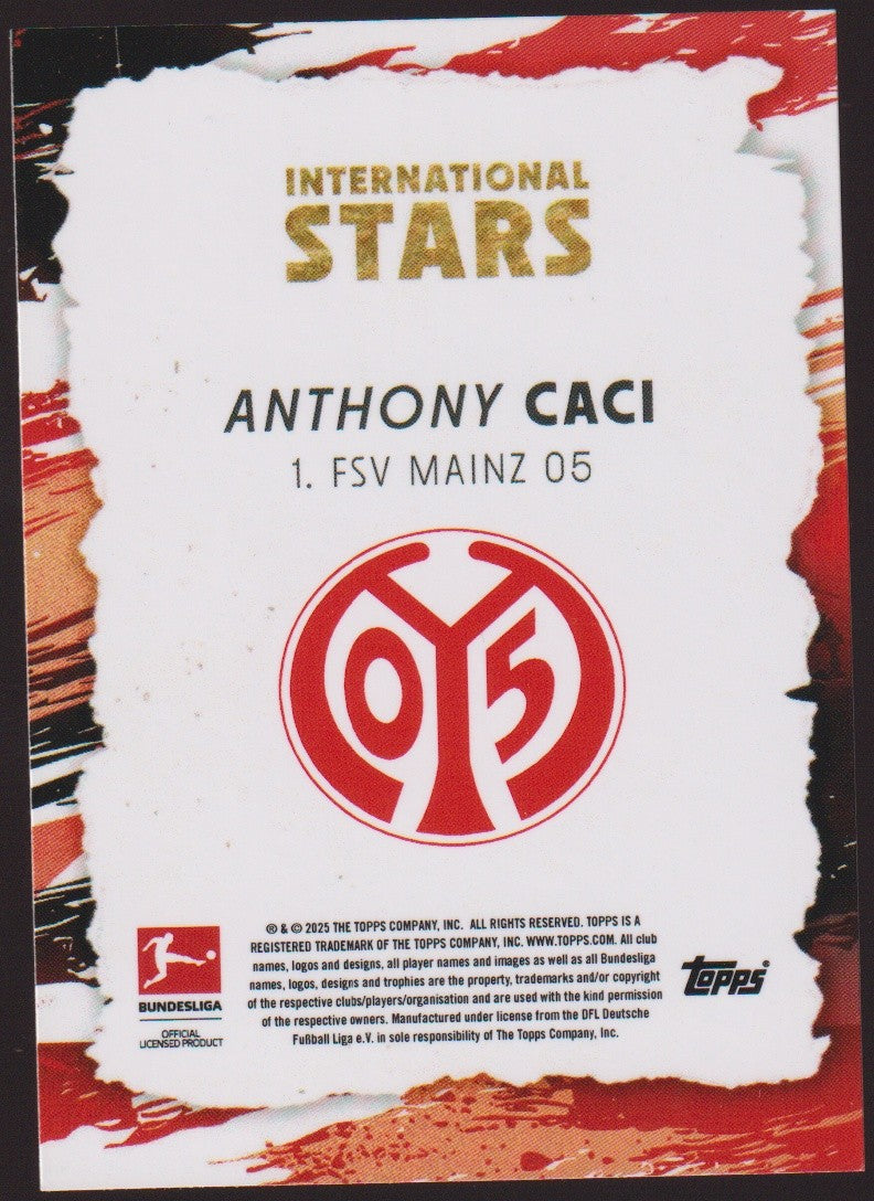 Topps International Stars Anthony Caci 1. FSV Mainz 05 Bundesliga Parallel Rare – Bild 2