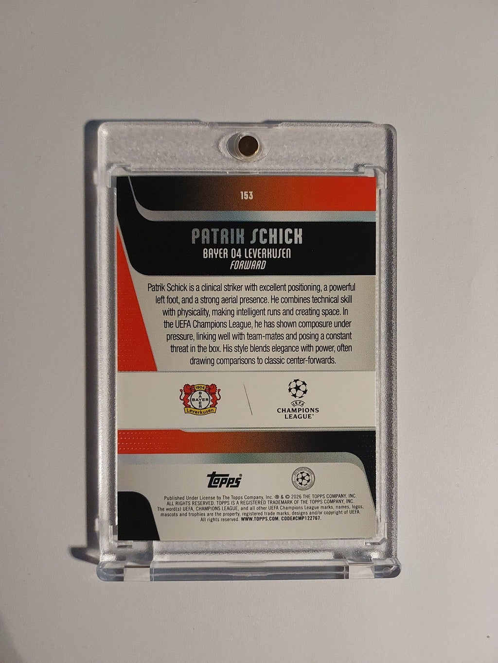 Topps UCC Flagship 2025-26 Patrik Schick Leverkusen Parallel 26/299 Refractor – Bild 2