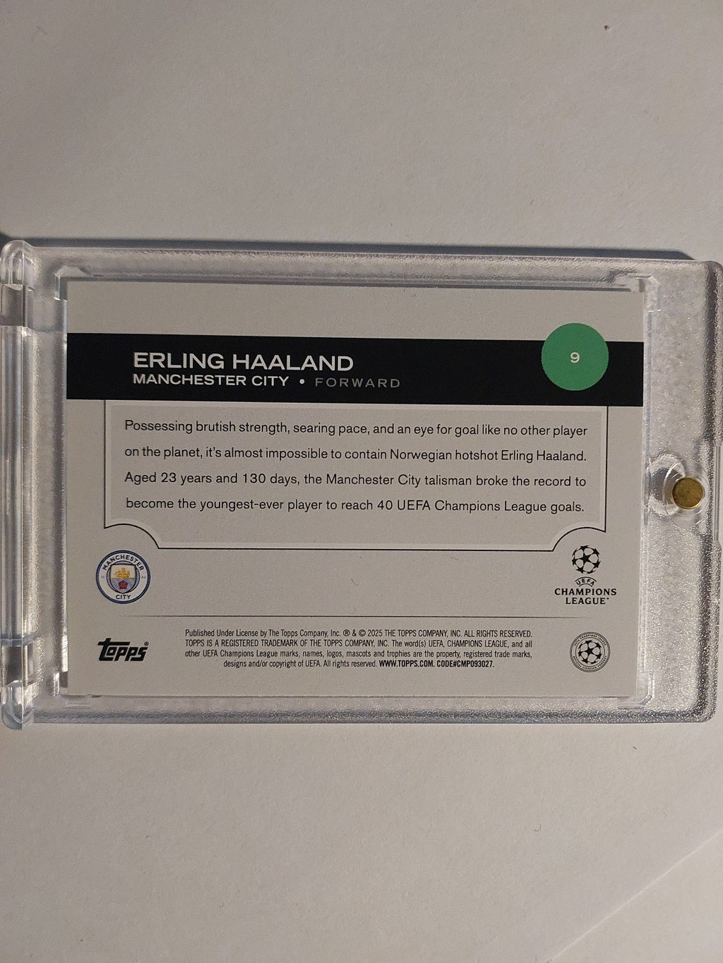 Topps UCC Flagship 2024-25 Erling Haaland Manchester City Parallel Rare Hit – Bild 2