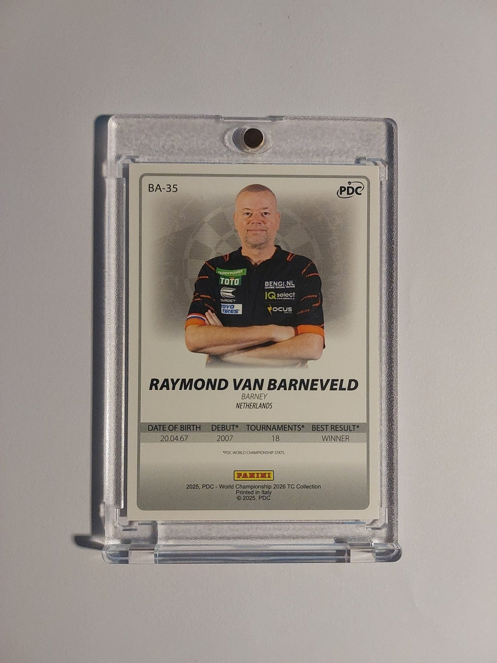 Panini PDC World Championship 2026 Raymond Van Barneveld Parallel Refractor Rare – Bild 2