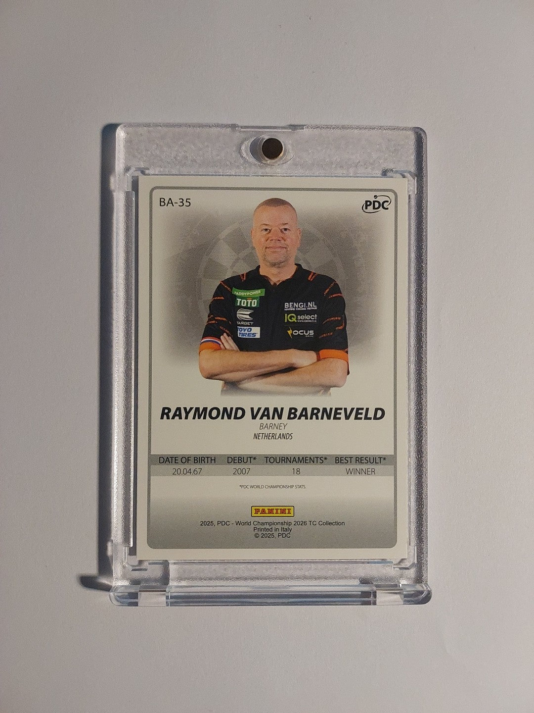 Panini PDC World Championship 2026 Raymond Van Barneveld Parallel Refractor Rare – Bild 2