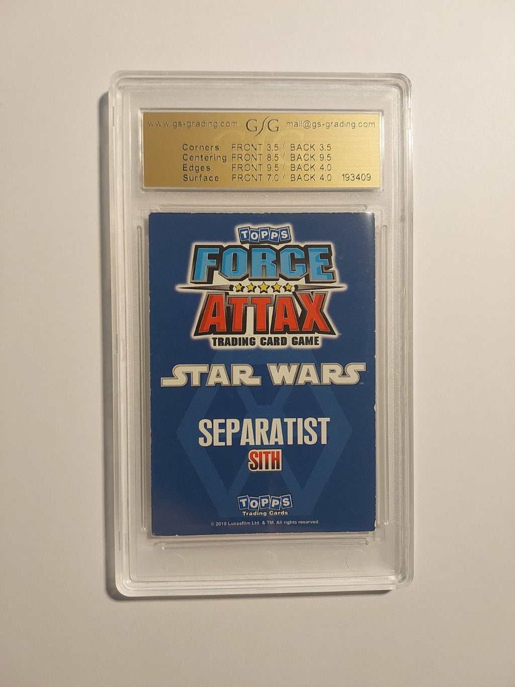 Topps Star Wars 2010 Darth Sidious Sith Separatisten GSG 4.5 = PSA Parallel Rare – Bild 2