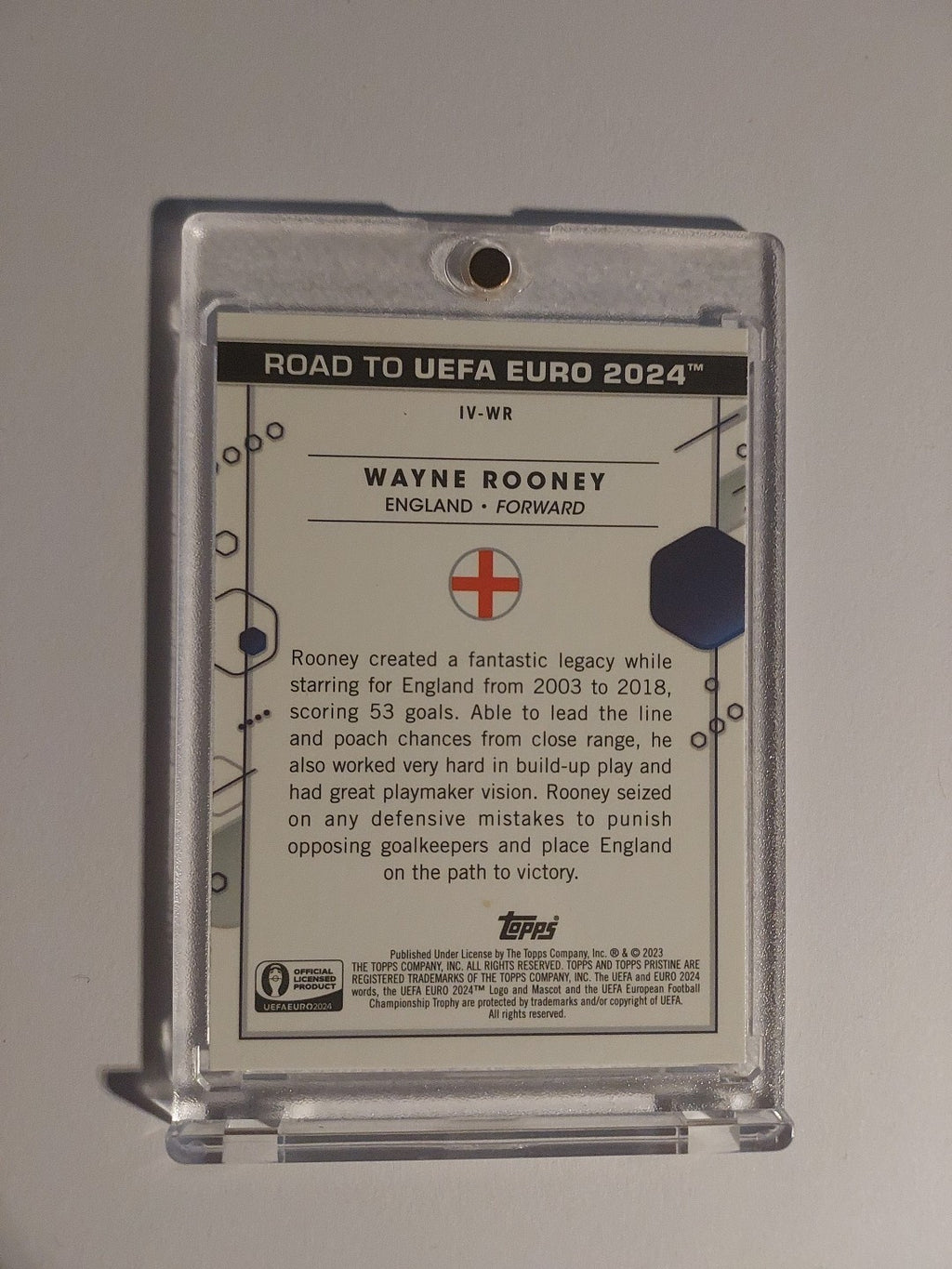 Topps Euro 2024 Wayne Rooney England Inevitable Parallel Refractor Insert Hit – Bild 2