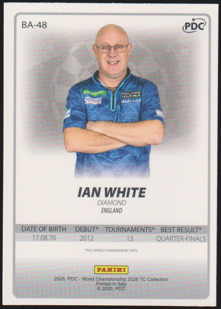 Panini PDC World Championship 2026 Ian White Refractor Parallel – Bild 2