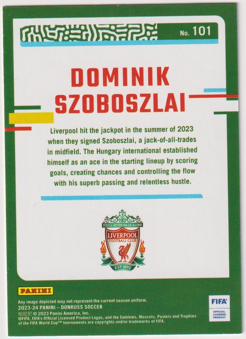 Panini Donruss Soccer 2023-24 Dominik Szoboszlai Liverpool FC Parallel Rare – Bild 2