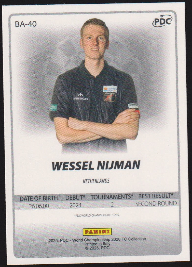 Panini PDC World Championship 2026 Wessel Nijman Refractor Parallel – Bild 2